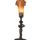Meyda Lighting Tiffany Pond Lily 15" Mahogany Bronze Nouveau Lady Accent Table Lamp With Amber Favrile Shade Glass