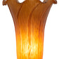 Meyda Lighting Tiffany Pond Lily 15" Mahogany Bronze Nouveau Lady Accent Table Lamp With Amber Favrile Shade Glass
