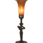 Meyda Lighting Tiffany Pond Lily 15" Mahogany Bronze Nouveau Lady Accent Table Lamp With Amber Favrile Shade Glass