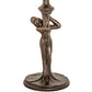 Meyda Lighting Tiffany Pond Lily 15" Mahogany Bronze Nouveau Lady Accent Table Lamp With Amber & Green Shade Glass