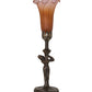 Meyda Lighting Tiffany Pond Lily 15" Mahogany Bronze Nouveau Lady Accent Table Lamp With Amber & Purple Shade Glass