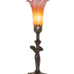Meyda Lighting Tiffany Pond Lily 15" Mahogany Bronze Nouveau Lady Accent Table Lamp With Amber & Purple Shade Glass