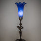 Meyda Lighting Tiffany Pond Lily 15" Mahogany Bronze Nouveau Lady Accent Table Lamp With Blue Shade Glass