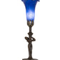 Meyda Lighting Tiffany Pond Lily 15" Mahogany Bronze Nouveau Lady Accent Table Lamp With Blue Shade Glass
