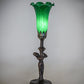 Meyda Lighting Tiffany Pond Lily 15" Mahogany Bronze Nouveau Lady Accent Table Lamp With Green Shade Glass