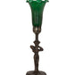 Meyda Lighting Tiffany Pond Lily 15" Mahogany Bronze Nouveau Lady Accent Table Lamp With Green Shade Glass