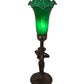 Meyda Lighting Tiffany Pond Lily 15" Mahogany Bronze Nouveau Lady Accent Table Lamp With Green Shade Glass