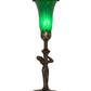 Meyda Lighting Tiffany Pond Lily 15" Mahogany Bronze Nouveau Lady Accent Table Lamp With Green Shade Glass