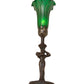 Meyda Lighting Tiffany Pond Lily 15" Mahogany Bronze Nouveau Lady Accent Table Lamp With Green Shade Glass