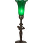 Meyda Lighting Tiffany Pond Lily 15" Mahogany Bronze Nouveau Lady Accent Table Lamp With Green Shade Glass