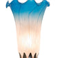 Meyda Lighting Tiffany Pond Lily 15" Mahogany Bronze Nouveau Lady Accent Table Lamp With Pink & Blue Shade Glass