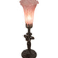 Meyda Lighting Tiffany Pond Lily 15" Mahogany Bronze Nouveau Lady Accent Table Lamp With Pink Shade Glass