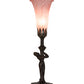 Meyda Lighting Tiffany Pond Lily 15" Mahogany Bronze Nouveau Lady Accent Table Lamp With Pink Shade Glass