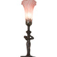 Meyda Lighting Tiffany Pond Lily 15" Mahogany Bronze Nouveau Lady Accent Table Lamp With Pink Shade Glass