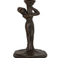 Meyda Lighting Tiffany Pond Lily 15" Mahogany Bronze Nouveau Lady Accent Table Lamp With Red & White Shade Glass