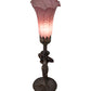 Meyda Lighting Tiffany Pond Lily 15" Mahogany Bronze Nouveau Lady Accent Table Lamp With Violet Shade Glass