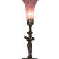 Meyda Lighting Tiffany Pond Lily 15" Mahogany Bronze Nouveau Lady Accent Table Lamp With Violet Shade Glass