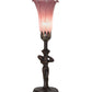 Meyda Lighting Tiffany Pond Lily 15" Mahogany Bronze Nouveau Lady Accent Table Lamp With Violet Shade Glass