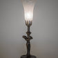 Meyda Lighting Tiffany Pond Lily 15" Mahogany Bronze Nouveau Lady Accent Table Lamp With White Shade Glass