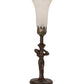 Meyda Lighting Tiffany Pond Lily 15" Mahogany Bronze Nouveau Lady Accent Table Lamp With White Shade Glass