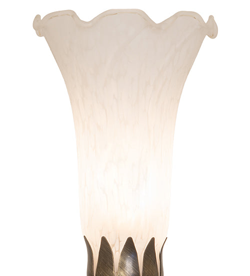 Meyda Lighting Tiffany Pond Lily 15" Mahogany Bronze Nouveau Lady Accent Table Lamp With White Shade Glass