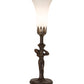 Meyda Lighting Tiffany Pond Lily 15" Mahogany Bronze Nouveau Lady Accent Table Lamp With White Shade Glass