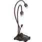 Meyda Lighting Tiffany Pond Lily 16" 2-Light Mahogany Bronze Accent Table Lamp With Green Shade Glass