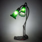 Meyda Lighting Tiffany Pond Lily 16" 2-Light Mahogany Bronze Accent Table Lamp With Green Shade Glass