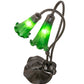 Meyda Lighting Tiffany Pond Lily 16" 2-Light Mahogany Bronze Accent Table Lamp With Green Shade Glass