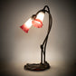 Meyda Lighting Tiffany Pond Lily 16" 2-Light Mahogany Bronze Accent Table Lamp With Pink & White Frosted Shade Glass