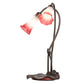 Meyda Lighting Tiffany Pond Lily 16" 2-Light Mahogany Bronze Accent Table Lamp With Pink & White Frosted Shade Glass