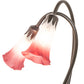 Meyda Lighting Tiffany Pond Lily 16" 2-Light Mahogany Bronze Accent Table Lamp With Pink & White Frosted Shade Glass