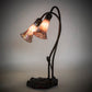 Meyda Lighting Tiffany Pond Lily 16" 2-Light Mahogany Bronze Accent Table Lamp With Purple Iridescent Shade Glass