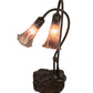Meyda Lighting Tiffany Pond Lily 16" 2-Light Mahogany Bronze Accent Table Lamp With Purple Iridescent Shade Glass
