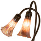 Meyda Lighting Tiffany Pond Lily 16" 2-Light Mahogany Bronze Accent Table Lamp With Purple Iridescent Shade Glass