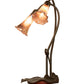 Meyda Lighting Tiffany Pond Lily 16" 2-Light Mahogany Bronze Accent Table Lamp With Purple Iridescent Shade Glass