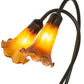 Meyda Lighting Tiffany Pond Lily 16" 2-Light Mahogany Bronze Table Lamp With Amber Shade Glass