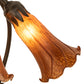Meyda Lighting Tiffany Pond Lily 16" 3-Light Cast Metal Mahogany Bronze Accent Table Lamp With Amber Shade Glass