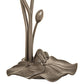 Meyda Lighting Tiffany Pond Lily 16" 3-Light Mahogany Bronze Accent Table Lamp With Amber & Green Shade Glass