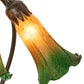 Meyda Lighting Tiffany Pond Lily 16" 3-Light Mahogany Bronze Accent Table Lamp With Amber & Green Shade Glass