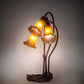 Meyda Lighting Tiffany Pond Lily 16" 3-Light Mahogany Bronze Accent Table Lamp With Amber Shade Glass