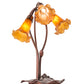 Meyda Lighting Tiffany Pond Lily 16" 3-Light Mahogany Bronze Accent Table Lamp With Amber Shade Glass