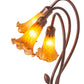 Meyda Lighting Tiffany Pond Lily 16" 3-Light Mahogany Bronze Accent Table Lamp With Amber Shade Glass