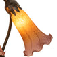 Meyda Lighting Tiffany Pond Lily 16" 3-Light Mahogany Bronze Accent Table Lamp With Amber and Purple Shade Glass