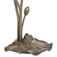 Meyda Lighting Tiffany Pond Lily 16" 3-Light Mahogany Bronze Accent Table Lamp With Gray Shade Glass