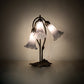 Meyda Lighting Tiffany Pond Lily 16" 3-Light Mahogany Bronze Accent Table Lamp With Gray Shade Glass