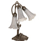 Meyda Lighting Tiffany Pond Lily 16" 3-Light Mahogany Bronze Accent Table Lamp With Gray Shade Glass