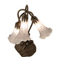 Meyda Lighting Tiffany Pond Lily 16" 3-Light Mahogany Bronze Accent Table Lamp With Gray Shade Glass