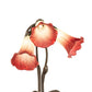 Meyda Lighting Tiffany Pond Lily 16" 3-Light Mahogany Bronze Accent Table Lamp With Green & Red Shade Glass