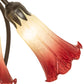 Meyda Lighting Tiffany Pond Lily 16" 3-Light Mahogany Bronze Accent Table Lamp With Green & Red Shade Glass